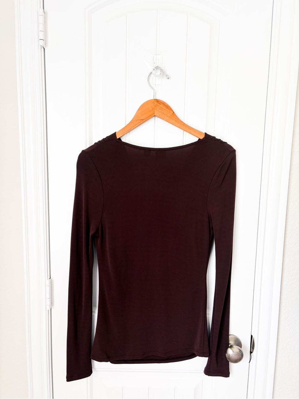 BOSS Esayana Cowl Neck Top Brown Long Sleeve Size Small - Picture 3 of 3